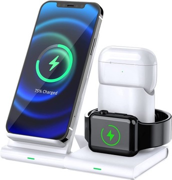 ŁADOWARKA BEZPRZEWODOWA 3W1 IPHONE/AIRPODS/AWATCH