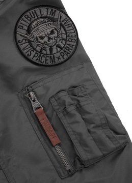 МУЖСКАЯ ВЕСЕННЯЯ КУРТКА PITBULL БЕЗ КАПЮШОНА MA-1 ЛОГОТИП 2 ГРАФИТ РАЗМЕР L