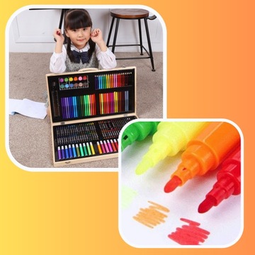 ХУДОЖЕСТВЕННЫЙ НАБОР ДЛЯ РАСКРАСКИ 180 ШТ + ЧЕМОДАН