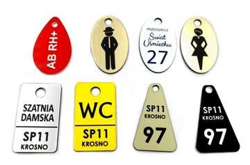 BRELOKI do kluczy hotelowych NUMERKI 6x3 cm 100szt