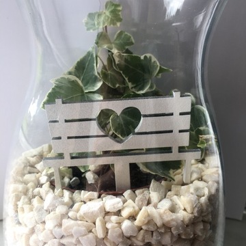 МИНИ СКАМЬЯ СЕРДЦЕ ЛЕС В СТЕКЛЕ УКРАШЕНИЯ 10СМ 10ШТ.