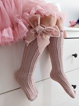 Носки-бантики VELVET РОЗОВЫЕ 110-116-122-128