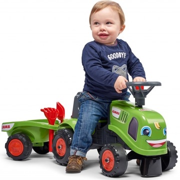 Трактор FALK Baby Claas Зеленый с прицепом + аксессуары. от 1 года