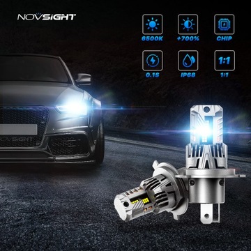 СВЕТОДИОДНЫЕ ЛАМПЫ H4 +700% ОЧЕНЬ МОЩНЫЕ 6500K 1:1 CANBUS