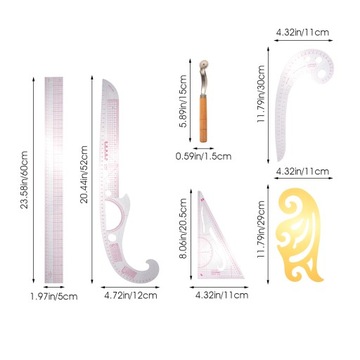 1 комплект портновских линеек, французская портновская линейка