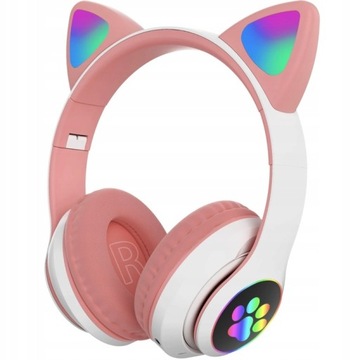 НАУШНИКИ ДЛЯ ДЕТЕЙ BLUETOOTH LED RGB CAT EARS