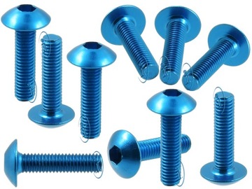 10 x ŚRUBA OWIEWKI ALUMINIOWA śrubki M5 NIEBIESKA