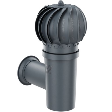 Kominek wentylacyjny boczny ścienny OBROTOWY fi 110 ANTRACYTOWY 7016