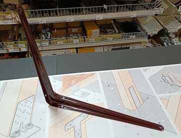 UCHWYT WSPORNIK KĄTOWNIK PODPÓRKA PÓŁKĘ DO PÓŁKI BRĄZOWY METALOWY 350x300MM