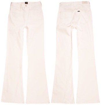 LEE spodnie high white jeans FLARE W28 L33