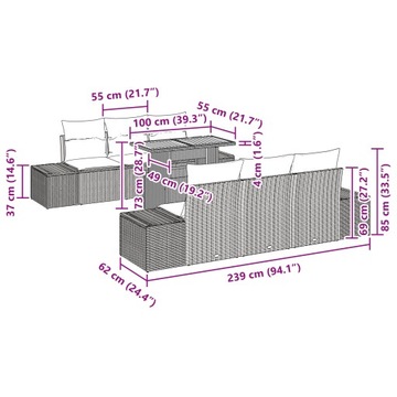 Работа в саду, набор для 7 человек, бежевый, модульный