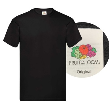 Koszulka męska Original FruitLoom Czarny 4XL
