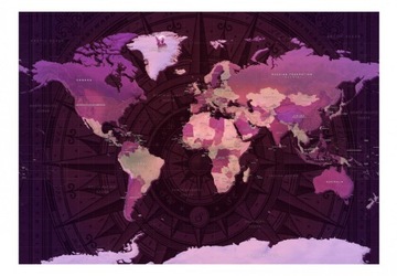 Fototapeta - Fioletowa mapa świata - 350X245