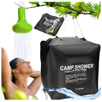 Солнечный туристический душ с баком 40 л — универсальный, портативный