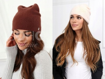 CZAPKA ALPAKA GŁADKA DAMSKA CIEPŁA WYGODNA DAMSKA SPORTOWA KOLORY 2110