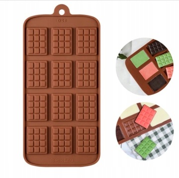 СИЛИКОНОВАЯ ФОРМА, ПЛОСКИЙ ШОКОЛАДНЫЙ батончик, Форма для ШОКОЛАДА, МИНИ-ПОРЦИИ