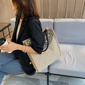 ДЖУТОВАЯ СУМКА СУМКА ДЛЯ ПОКУПКИ MISS TOTE СУМКИ НА ПЛЕЧЕ