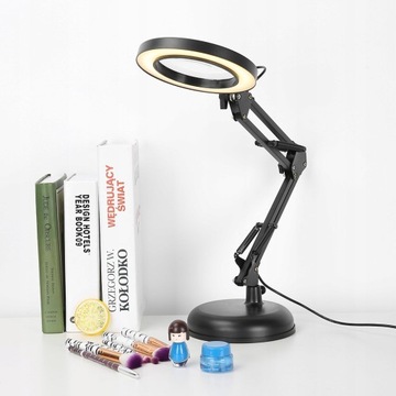 LAMPA KOSMETYCZNA NA BIURKO MANICURE LUPA 5X