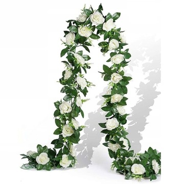 2 STZ 220cm sztucznej kwiaty girlanda róży wiszace