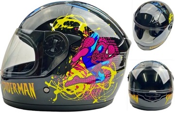 MINI KASK Dla DZIECI SPIDERMAN Czarny QUAD MOTOR