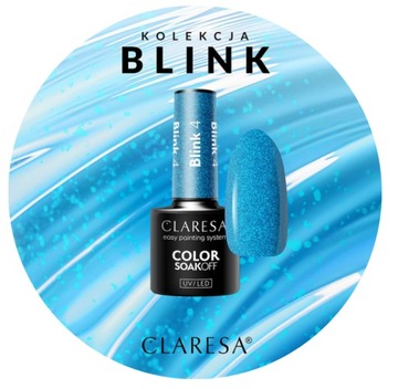 CLARESA LAKIER HYBRYDOWY BLINK 4 BŁĘKIT BŁYSZCZĄCY