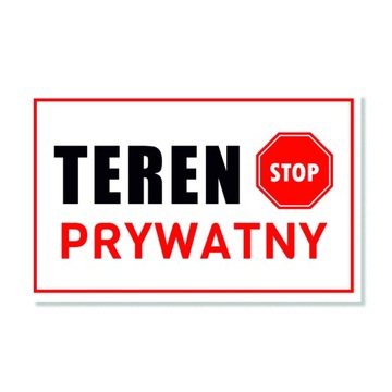 Tabliczka ostrzegawcza TEREN PRYWATNY 30x19 PCV