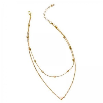 2xHeart Choker Naszyjnik Warstwowy łańcuszek Moda