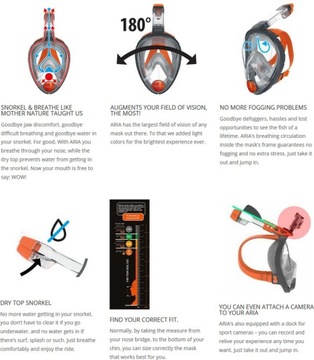 OCEAN REEF MASKA PEŁNOTWARZOWA ARIA QR+ GoPro BK L