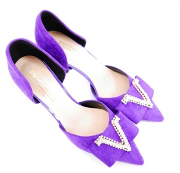 ФИОЛЕТОВЫЕ ЗАМШЕВЫЕ ШПИЛЬКИ С УКРАШЕНИЕМ R39