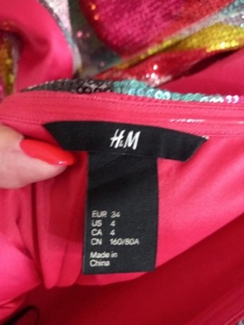 Cekinowa sukienka bez ramiączek z H&M
