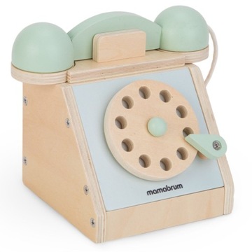 Edukacyjny telefon drewniany w stylu retro