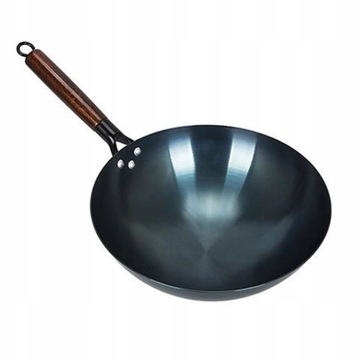 WOK CHIŃSKI PATELNIA KUTA ŻELAZO 34cm