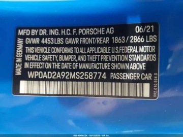 Porsche 911 992 Turbo S 3.7 650KM 2021 Porsche 911 3.8 bi-turbo 650 KM, 4S, piekna kolorystyka, kosmetyczna szkoda, zdjęcie 18