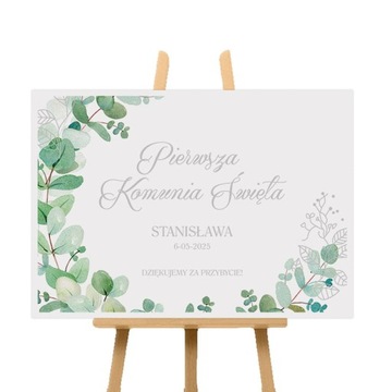 PLAKAT komunijny ozdoba Srebrna Komunia Święta 50X70CM