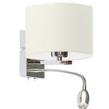 Kinkiet abażur lampa ścienna LED E27 kinkiet ścienny lampa na ścianę ecru