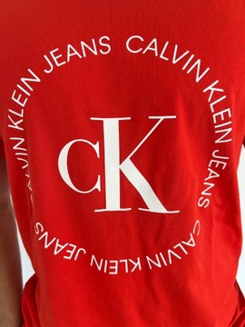 KOSZULKA CALVIN KLEIN MĘSKA T-SHIRT CZERWONA ROZ M