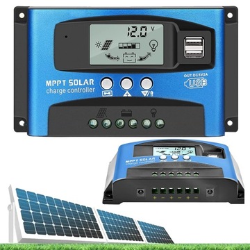 SOLARNY REGULATOR 100A STEROWNIK ŁADOWANIA MPPT 12/24V BLUETOOTH