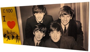 Уникальная позолоченная коллекционная банкнота THE BEATLES в ПОДАРОК