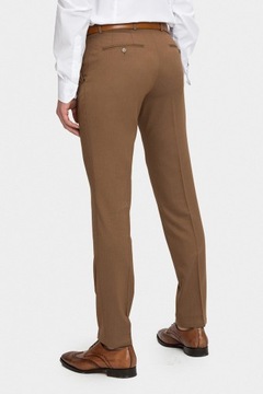 Brązowe spodnie garniturowe z wełny i wiskozy rozmiar 176/90
