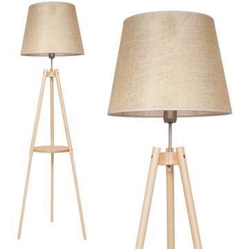 LAMPA STOJĄCA PODŁOGOWA TRÓJNÓG ZE STOLIKIEM BOHO