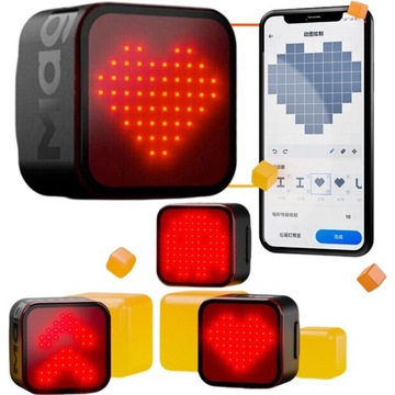 Lampka rowerowa tylna Magene L308 Smart Emoji Gif animacja USB C BT IPX6