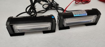 LAMPA OSTRZEGAWCZA 6 LED BŁYSKOWA STROBOSKO NIEBIESKA POLICYJNA STEROWNIK