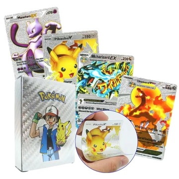 KARTY POKEMON KOLEKCJONERSKIE TALIA 55 KART SREBRNA EDYCJA ZESTAW SILVER