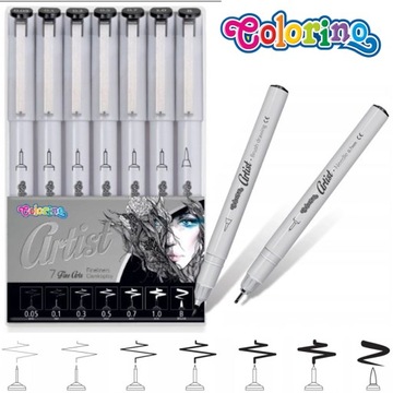 РУЧКИ ДЛЯ ЭСКИЗОВ 7 размеров ХУДОЖНИК