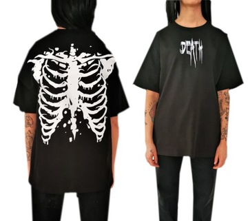 DTB5 CZARNY T-SHIRT SZKIELT BONES DEATH GOTH L/XL