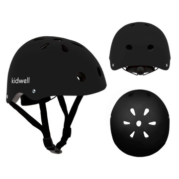 Kask na rower hulajnoge czarny black ochronny M obwód głowy 52-56 cm