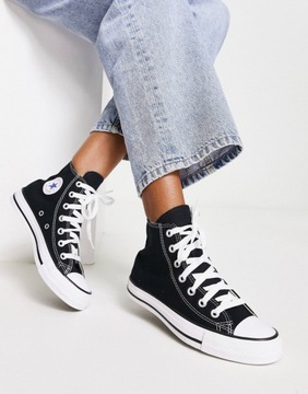 CONVERSE TRAMPKI DAMSKIE KLASYCZNE NISKIE CZARNE SZNUROWANE 37,5 975