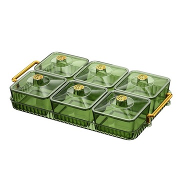 Taca na suszone owoce z pokrywką Ekspozytor Łatwa do uzupełnienia przekąska 6 siatka zielona