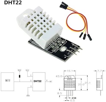 DHT22 czujnik wilgotności i temperatury Arduino