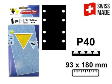 25szt TRWAŁY Papier ścierny arkusz 93x180mm P40